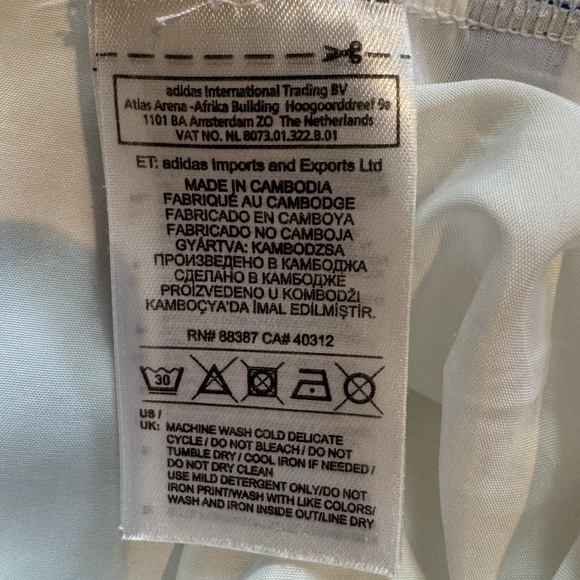 Adidas Women's White Tee with Multicolor Trefoil - Picture 4 of 5